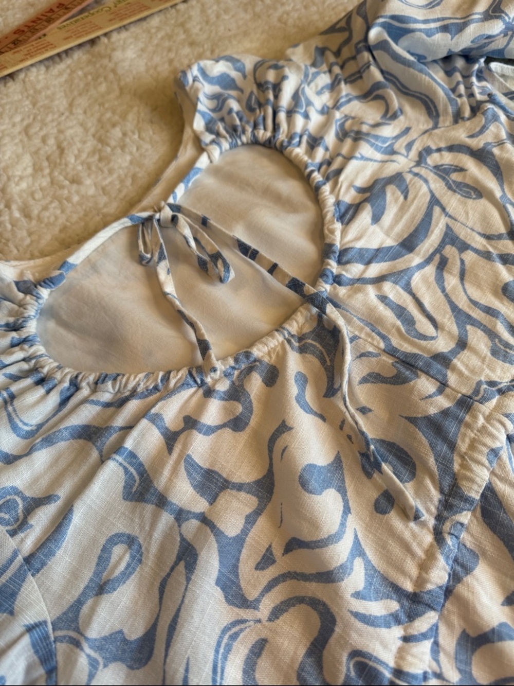 Girl and the sun Light Blue and White dress, women’s size medium - Picture 13 of 16